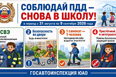 С 31 августа по 9 сентября 2026 года в целях профилактики детского дорожно-транспортного травматизма пройдет акция «Снова в школу»